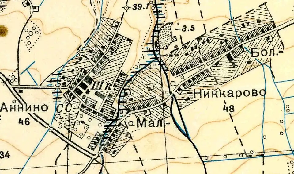 План деревни Аннино. 1939 год