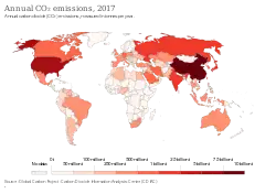 Годовые выбросы CO₂, 2017 год