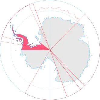 Чилийская антарктическая территория на карте