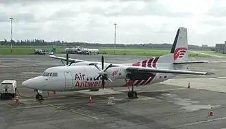 Самолёт Fokker 50 (OO-VLS) в  аэропорту Антверпена