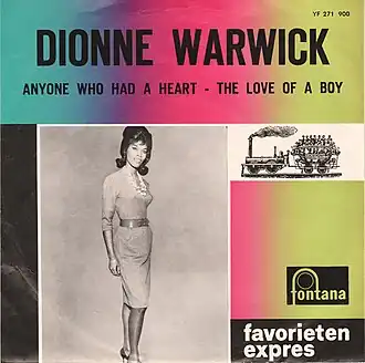Обложка сингла Дайон Уорвик «Anyone Who Had a Heart» (1963)