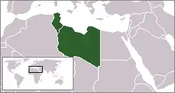 Проект Арабской Исламской Республики на карте Северной Африки