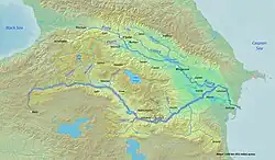 Карта водосбора реки Аракс