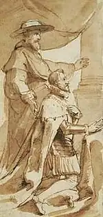 Альбрехт VII Австрийский и его покровитель св. Альберт