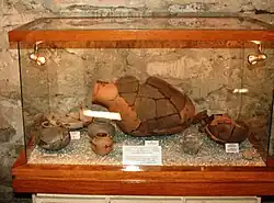 Посуда, датируемая концом IV — началом III тыс. до. н. э., обнаруженная в могиле под алтарём церкви