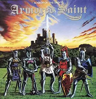 Обложка альбома Armored Saint «March of the Saint» (1984 год)