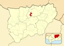 Расположение муниципалитета Аркильос на карте провинции