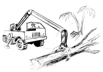 Полугусеничный кран-манипулятор