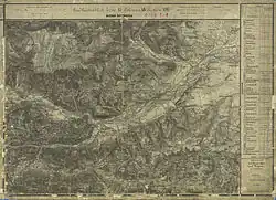 нижняя Австрийская сторона, железная дорога и автомобильная дорога, 1873 году (внизу слева)