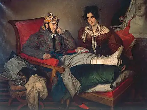 Полковник Бове Пок, адъютант Лафайета, раненый в ходе событий Июльской революции, с сестрой, 1830, Музей изящных искусств Руана
