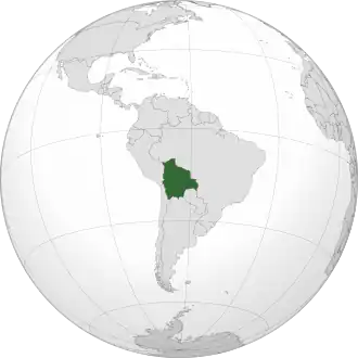 Боливия на карте мира