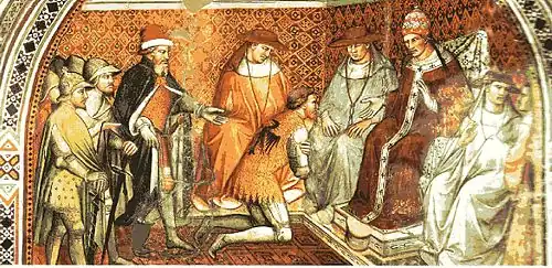 Спинелло Арретино. Фридрих Барбаросса признает главенство папы Александра III.