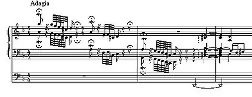 Современная запись начала токкаты