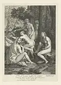 Купающиеся нимфы. Из серии «Мифологические фигуры». 1708. Офорт