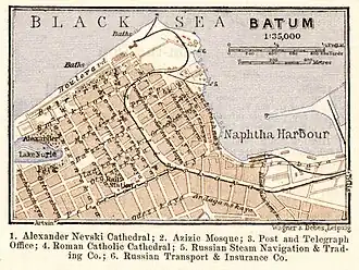 Карта Батума из путеводителя Бедекер[англ.] 1914 года