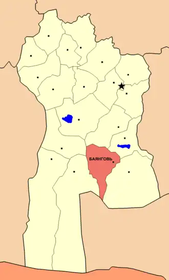 Баянговь на карте