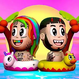 Обложка сингла 6ix9ine при участии Anuel AA «Bebe» (2018)
