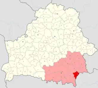 Лоевский район на карте