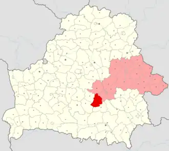 Глусский район на карте