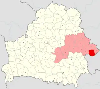 Костюковичский район на карте