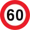 Maximumsnelheid/Limite de vitesse (60 km/h)