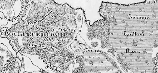 Деревня Белое на карте 1847 года