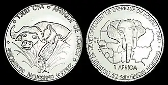 Монета в 1 Африку