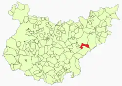 Расположение муниципалитета Бенкеренсия-де-ла-Серена на карте провинции