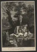 Гермафродит. 1693. Офорт, резец. По оригиналу Н. Пуссена. Национальная библиотека Франции, Париж