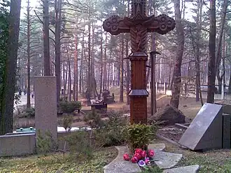 Вид на могилу Бернардаса Бразджёниса