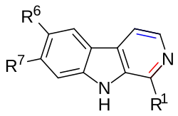 Substituted beta-carbolines (structural formula)