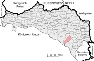 Округ Богородчаны на карте