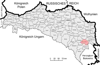 Округ Городенка на карте