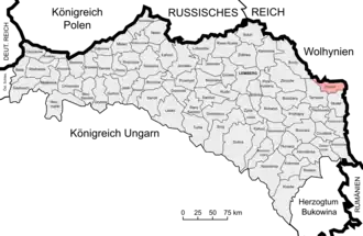 Округ Збараж на карте