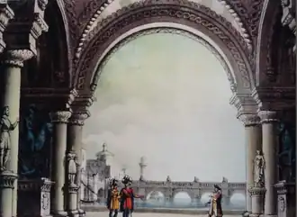 Эскиз декораций к 1 действию, сцена 1(Алессандро Санкуирико, 1828)