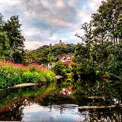 Вид реки, города и замка