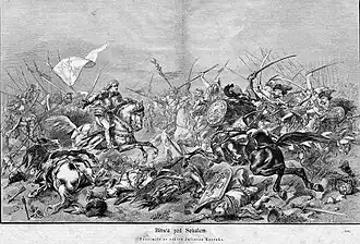 Битва под Сокалем. Факсимильное изображение эскиза Юлиуша Коссака