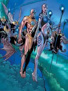 Мунк, Индиго-1 и Племя Индиго, Вlackest Night #0, художник Нейл Руффино.