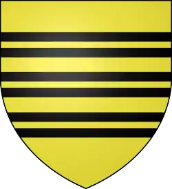 d'or à 3 jumelles de sable posées en fasce