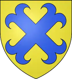 or, a saltire moline azure.