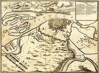 Схема осады Рижской крепости.