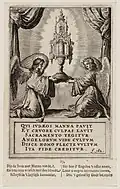 Иллюстрация «Амстердамского чуда 1345 года: ангелы показывают дароносицу, содержащую чудесное воинство. 1639