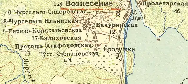 Деревня Богданово на карте1932 года