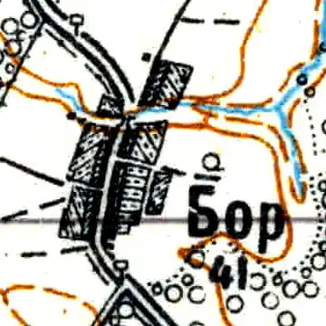 Деревня Бор на карте 1926 года