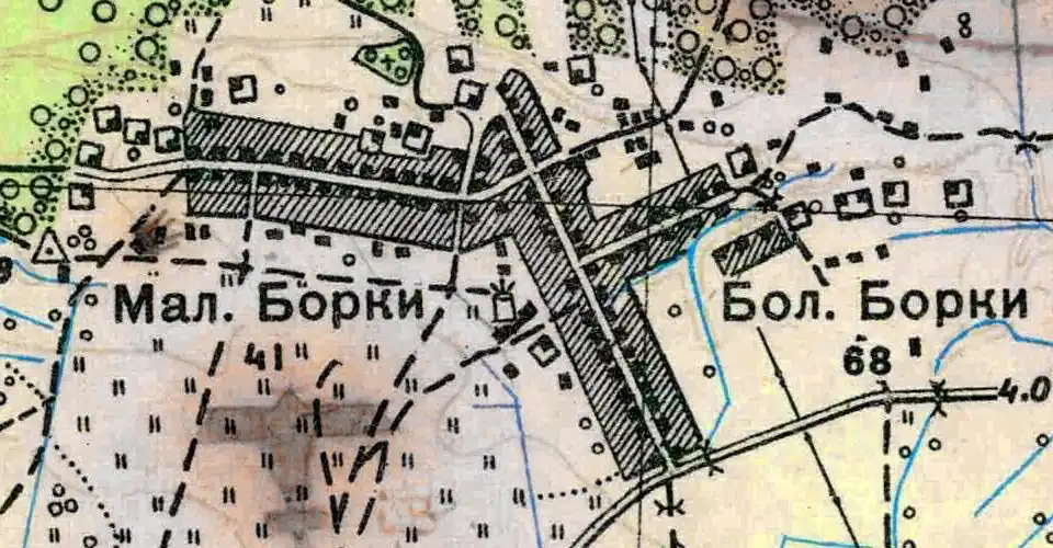 План деревни Борки. 1938 год
