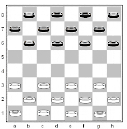 Example of game borovitskie shashki