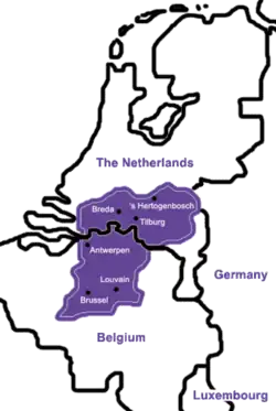 Карта Брабантского герцогства