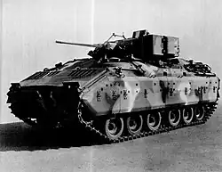 XM2 на площадке танкового завода FMC в Сан-Хосе 1 декабря 1978 года.