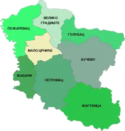 Браничевский округ на карте