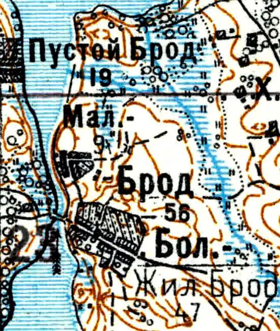 Деревня Бутковичи на карте 1926 года